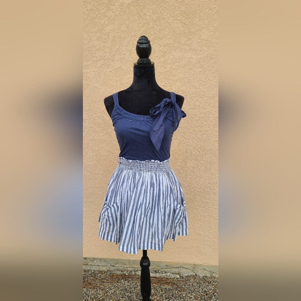 Hollister Navy and White Striped Mini Dress